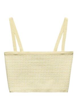 Zara Yellow Chanel Like Knit Cropped Bralette with Double Straps